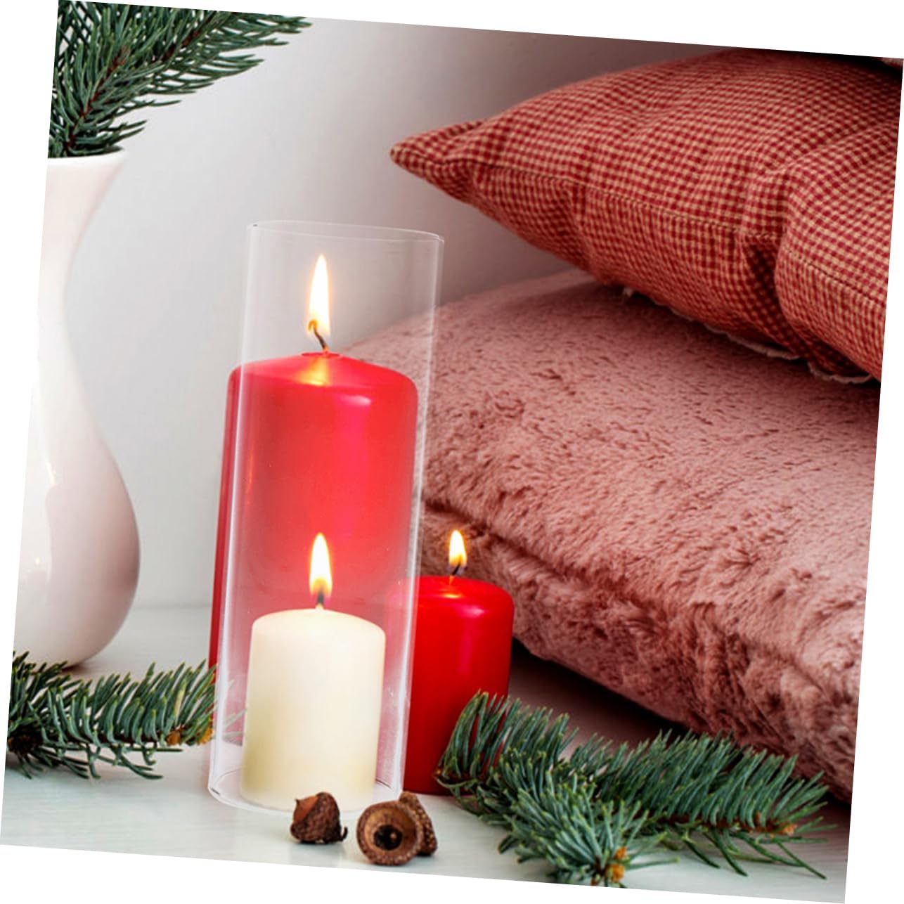Alipis Tube Candle Shade Cover Glass Candlestick Holder Windproof Cylinder Design for Open Flame Candles Minimalist Aesthetic Easy to Clean