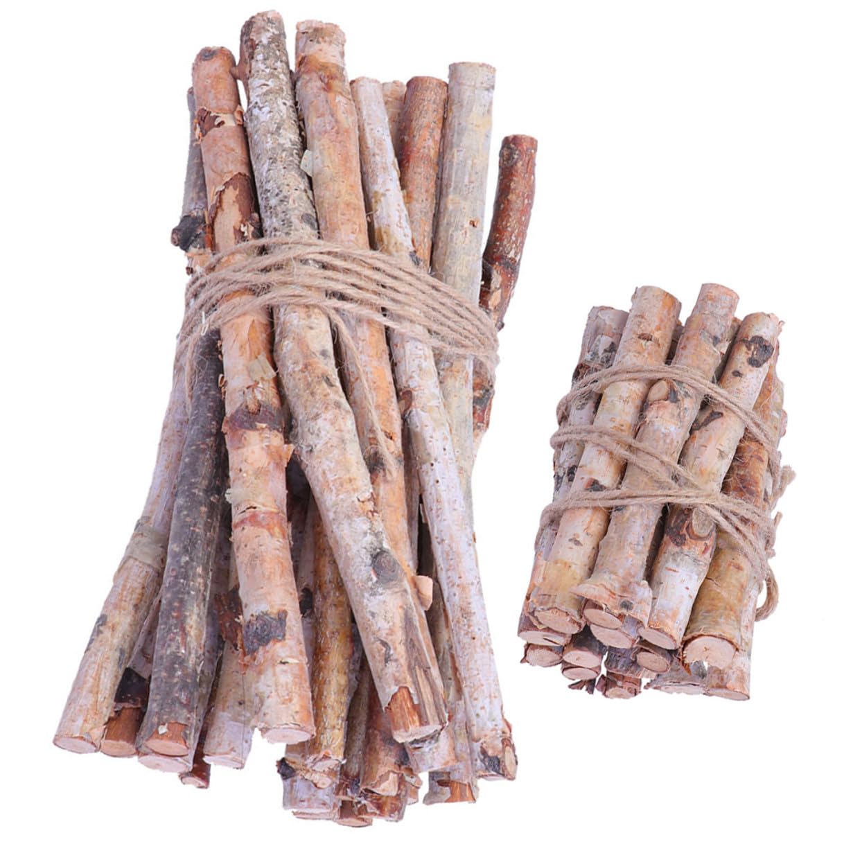 PRETYZOOM Palitos de Abedul Naturales 40 Piezas 10cm y 20cm para Manualidades Decoración Rústica Hogar Oficina Chimenea Navidad Otoño Invierno