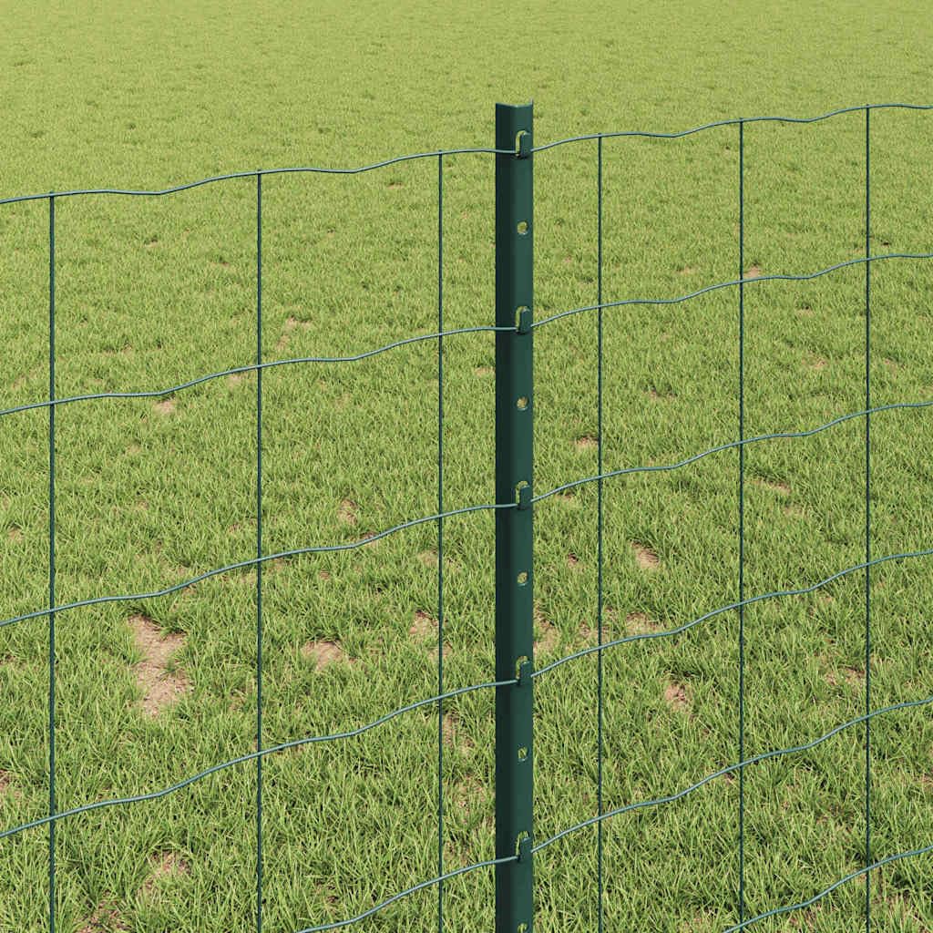 Green Garden Fence 1 x 10 m Steel Privacy Screen Panels with Posts Modern Design Robusta & UV Resistant Outdoor Border for Yard Patio Balcony