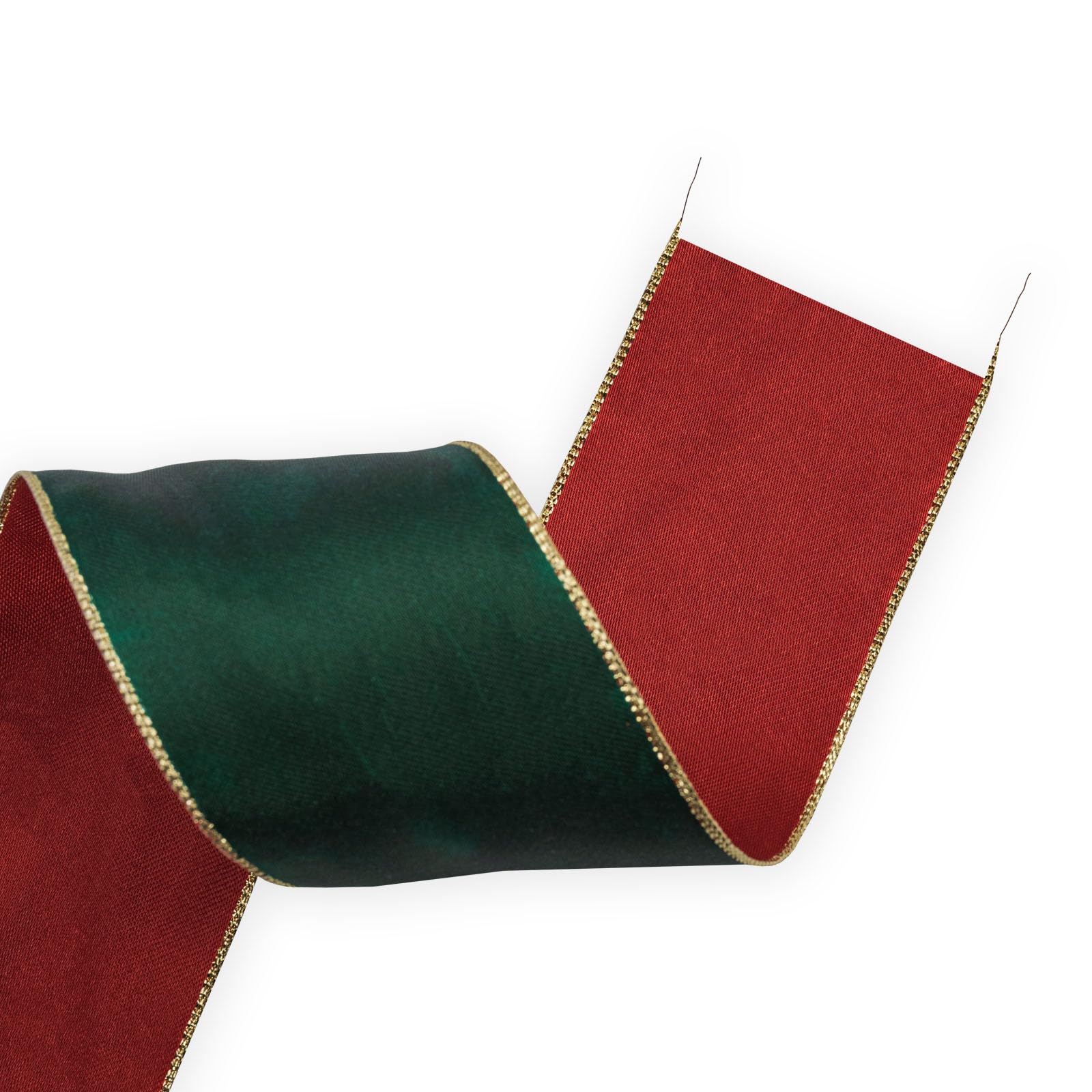 HATIANGE Wired Satin Ribbon Red Green with Gold Lurex Edges, 6.3CM Width X 9Meters, for Christmas,Gift Wrapping,Wreaths,Home Decor - Image 4