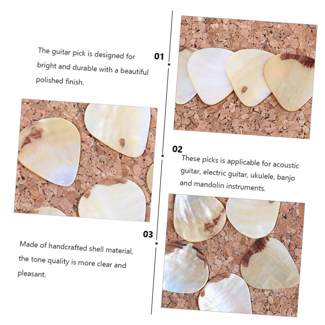 ifundom 15stücke Gitarren-picks Aus Muschelmateriaal Herzform Glänzende Farben Robuste Und Langlebige Zubehörteile Für Akustik Gitarren Bass Ukulele