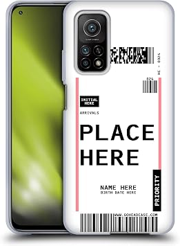 Custom Customised Personalised Luggage Tags Pink Soft Gel Case Compatible With Xiaomi Mi 10T 5G