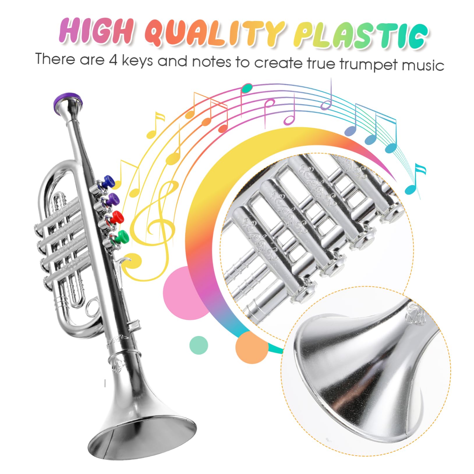 VANZACK Tromba per Colorata e Sicura Strumento Musicale Educativo Sonoro Portatile per Sviluppo Creatività e Apprendimento Musicale