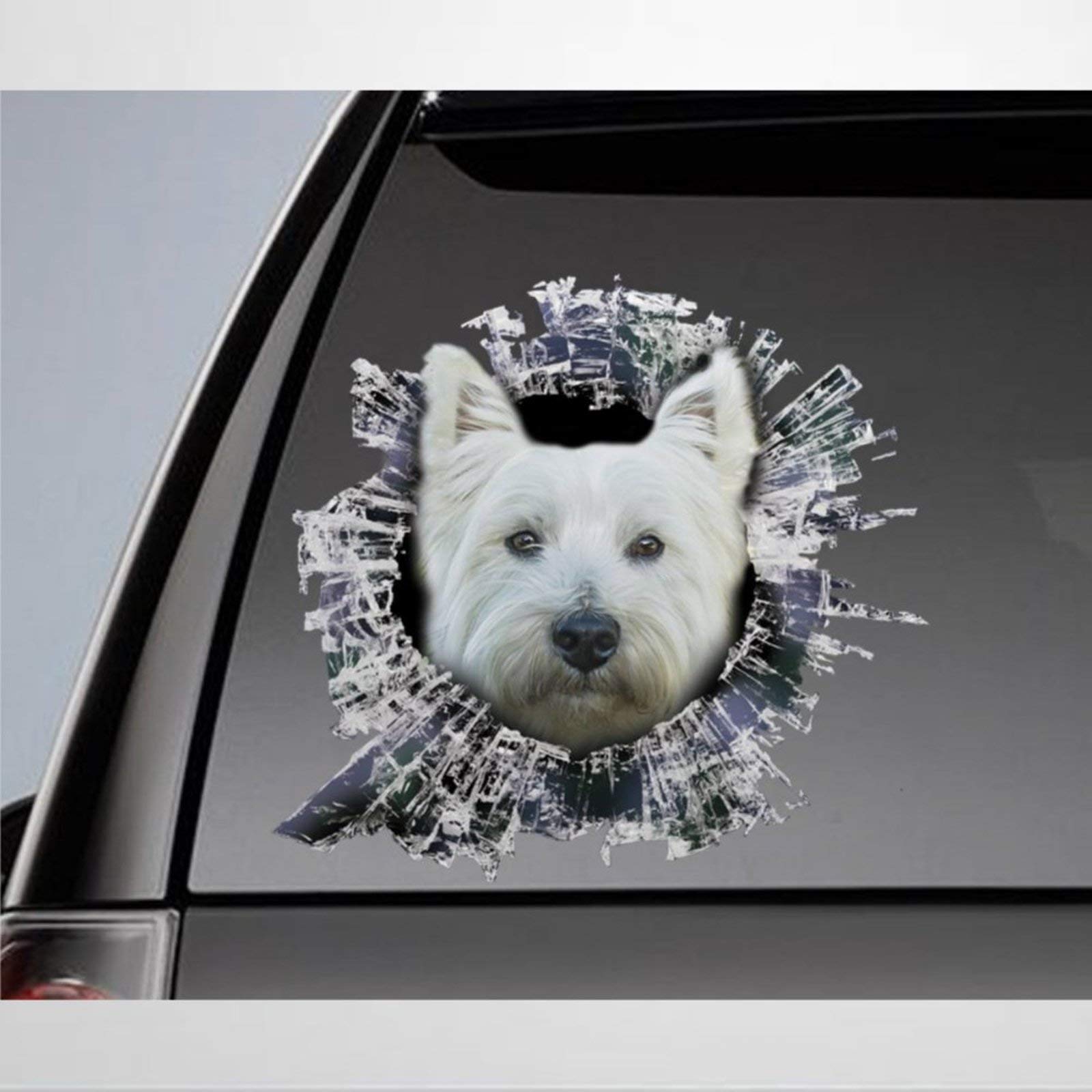 Byron Hoyle Westie Window Sticker Westie Pet Decal Stickers 3D Funny Car Decal Window Decal Vinyl Bumper Decal Die Cut Decals Laptop Stickers Present