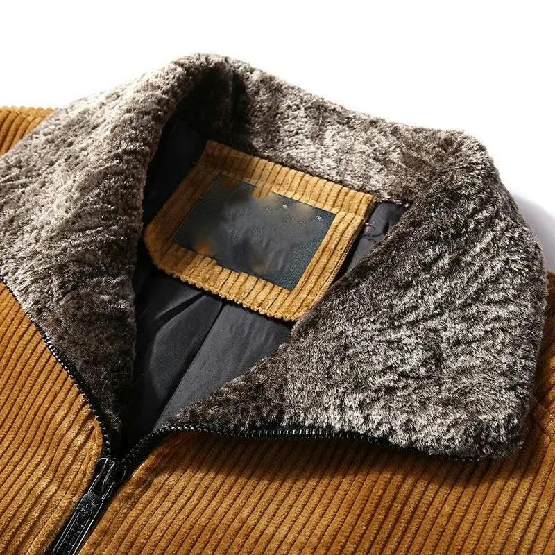 Chaqueta cortavientos para hombre en pana forrada con cierre de cremallera 5
