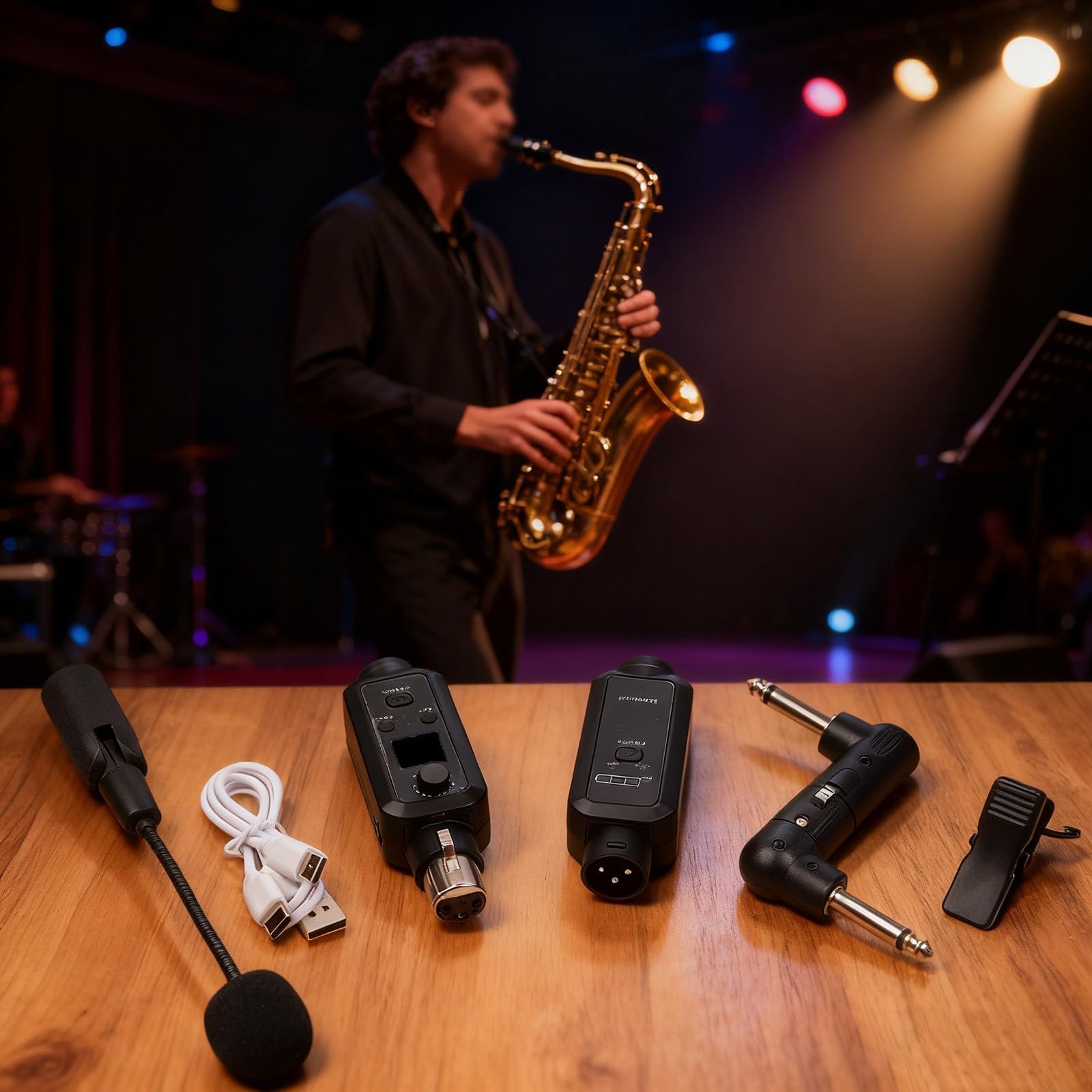 Wireless Instrument Mic System ricaricabile per batteria Wireless (1 IN 1) | SNR 92 dB, risposta 40 Hz-20 kHz, acquisizione di toni ricchi, bassa distorsione, suono ad alta fedeltà