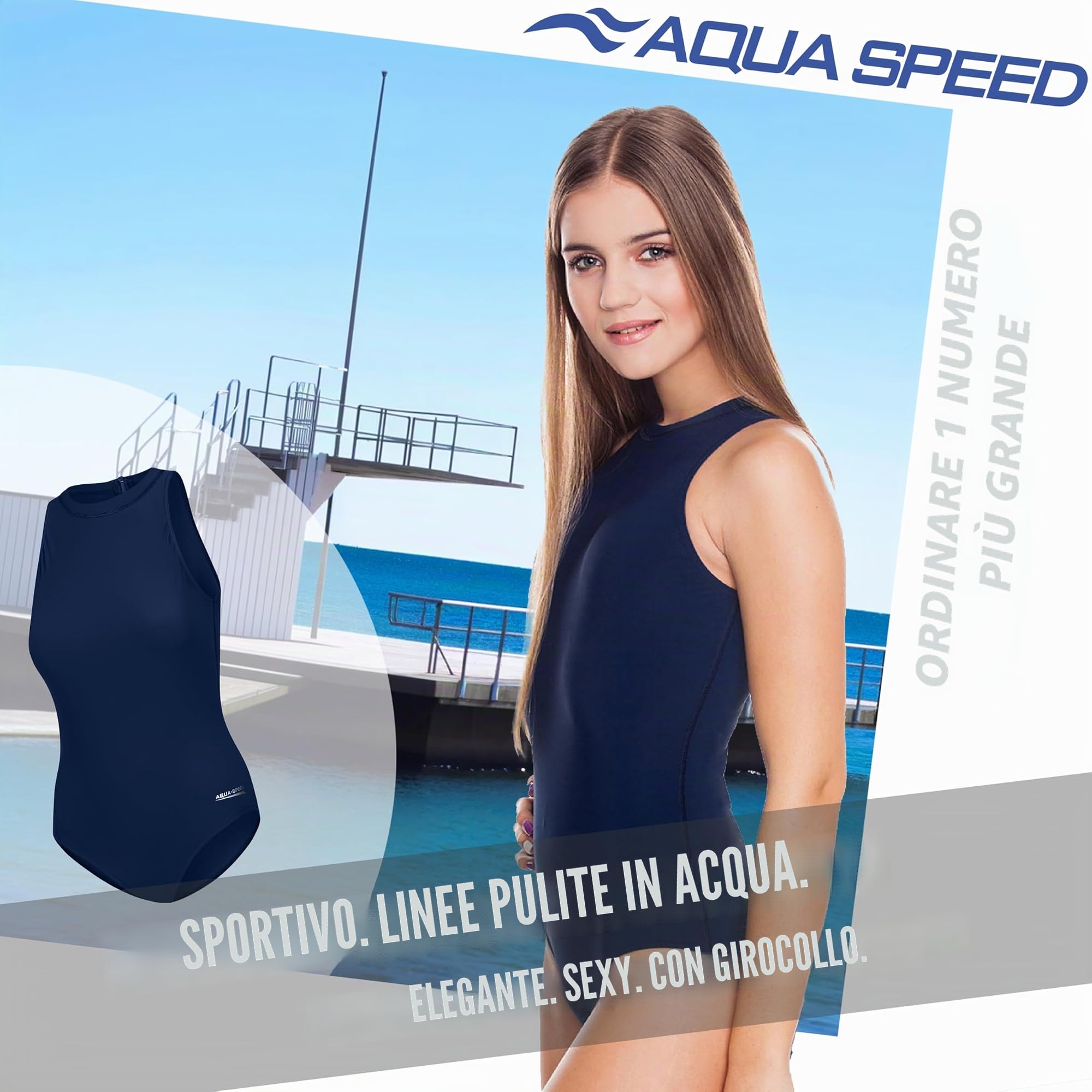 Aqua Speed Blanka Costume da Bagno delle Signore | Lycra | Atleta | Sport | Livello competitivo