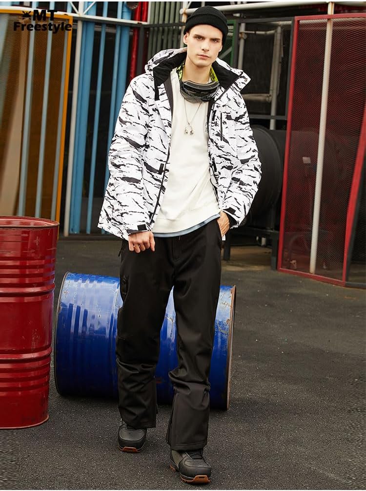 DOOK SNOW Men's Ski Jacket and Pants Set, Waterproof Windproof Snowboard Outfit with Hood for Winter Outdoor Sports - Image 9