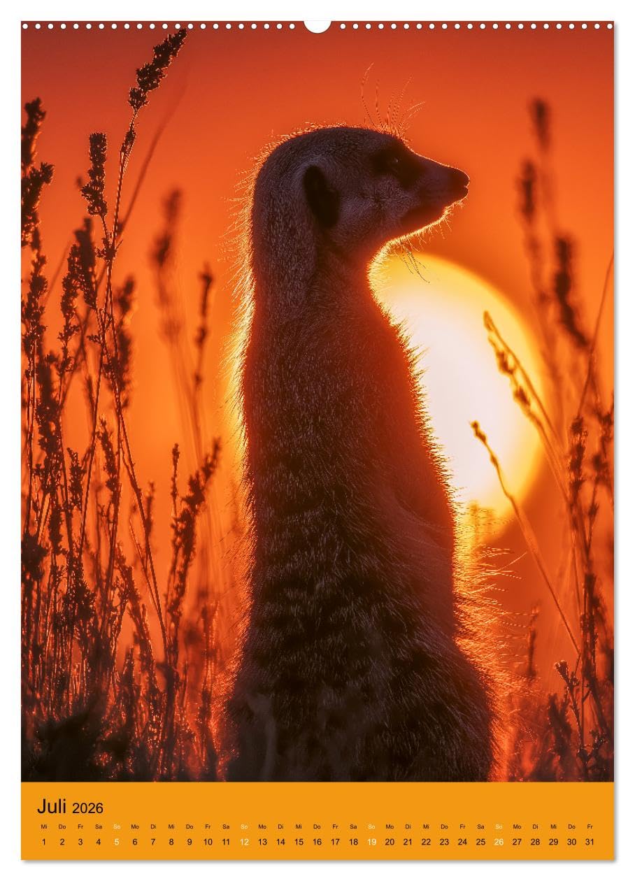 Die Erdmännchen Familie - Kalender der niedlichen Tiere (hochwertiger Premium Wandkalender 2026 DIN A2 hoch), Kunstdruck in Hochglanz: Erdmännchen ... und niedlichen Tieren. (CALVENDO Tiere)