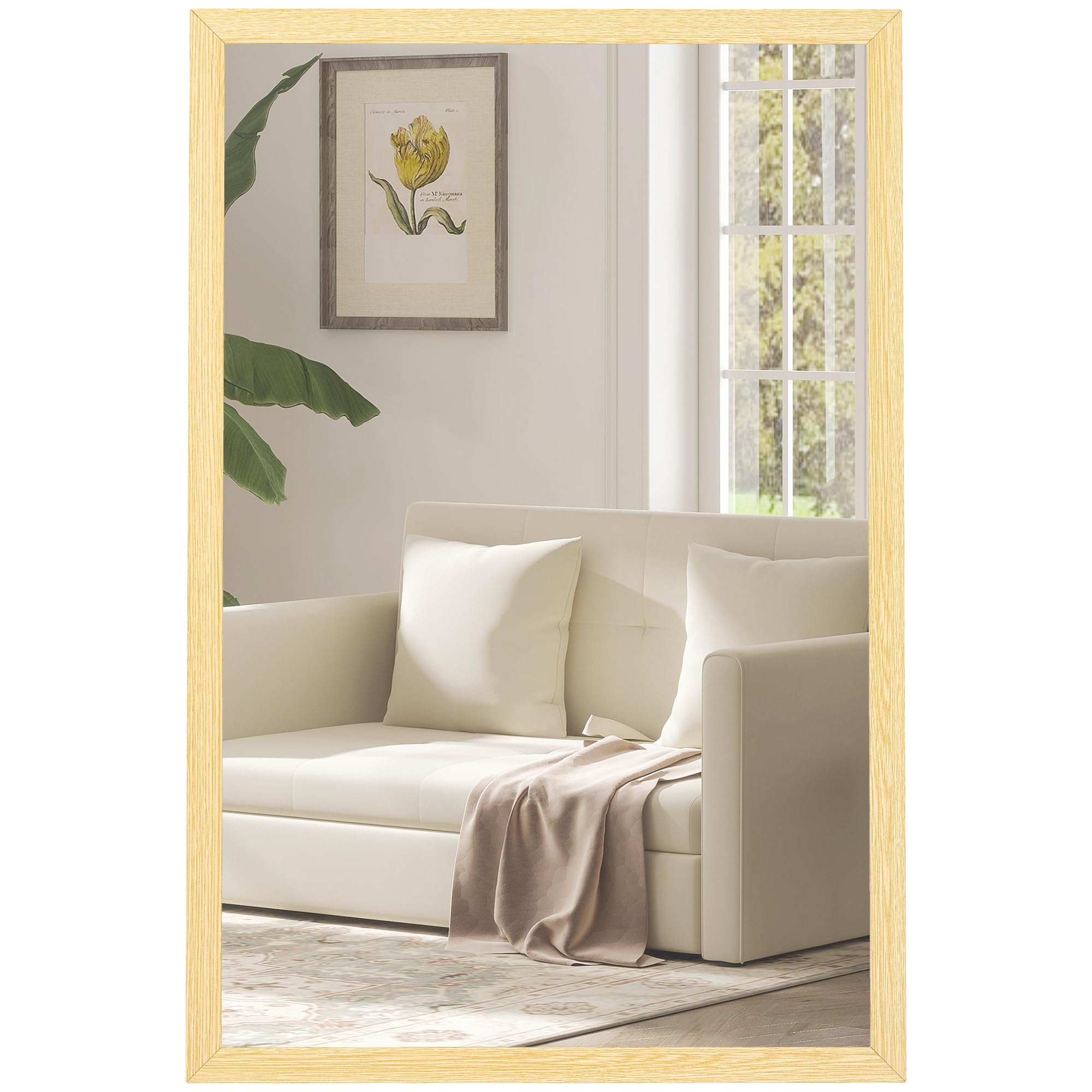 HOMCOM Wall Mirror - Medium - Natural