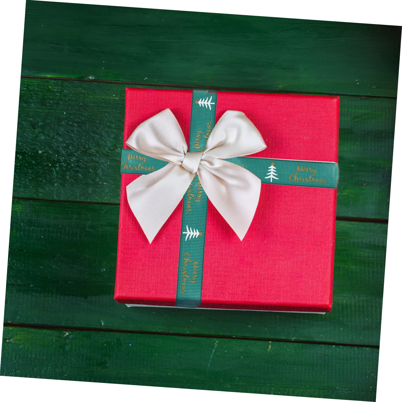 Tofficu 10rollen Weihnachtsgeschenkband Breit Dekorationsband Für Weihnachten Und Bastelarbeiten Pro Grünes Weihnachtsbaum-design Rotes -