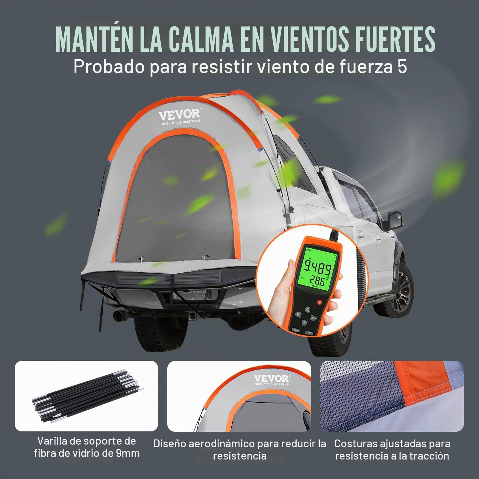 VEVOR Tienda de campaña para camioneta, tienda de campaña con capa de lluvia y bolsa de transporte, tienda de campaña impermeable de doble capa para camping, alojamiento, para camping, viajes,