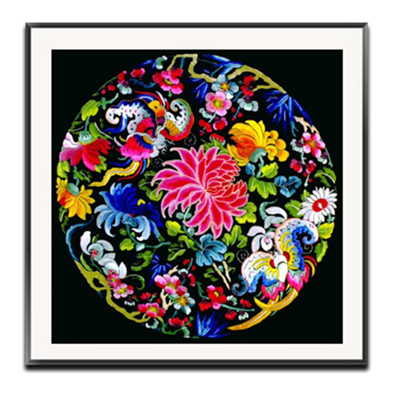 cross stitch kits,Cross Stitch Kits,cross stitch,Embroidery DIY Chinese Style Lotus/Chrysanthemum/Fish/Crane Patterns Printed Kits Cross Stitch Thread Needlework Sets Home Decor (Color : DX-FJ0814, Si