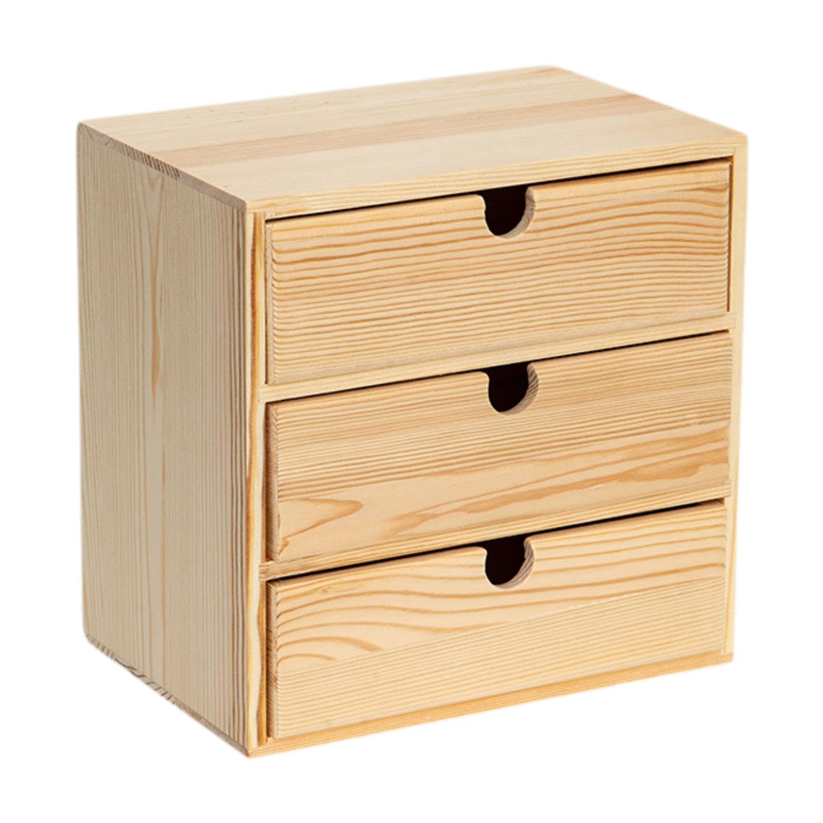kowaku Joya de Madera Organizador de Almacenamiento rústico con 3 cajones Organización de Almacenamiento de Mesa Organizador de Escritorio de Madera para el