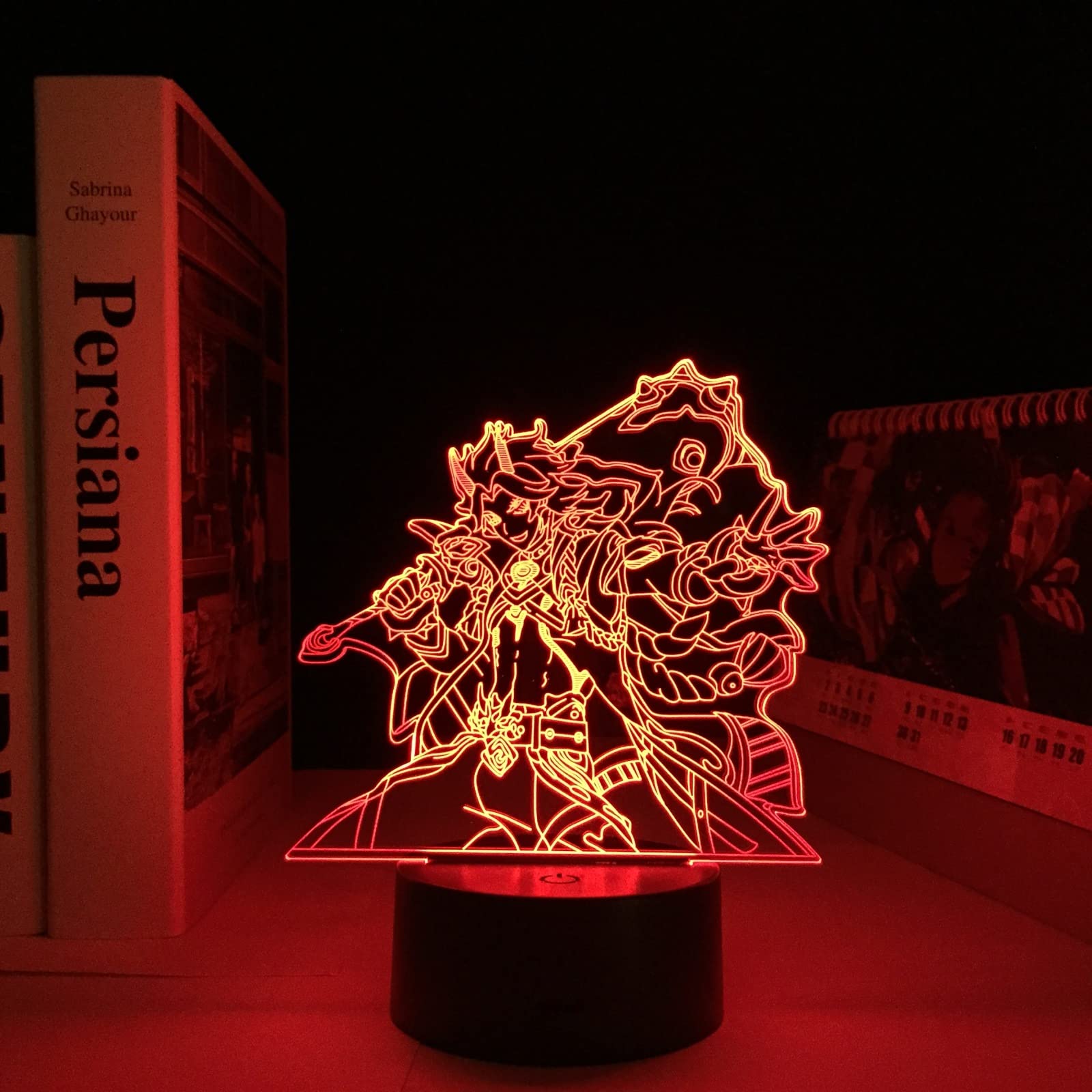 Led Night Light 3D Acrylic Illusion Desk Lamp Arataki Itto Kids Bedroom Decor Child Birthday Impact Home ,7 Color No Remote