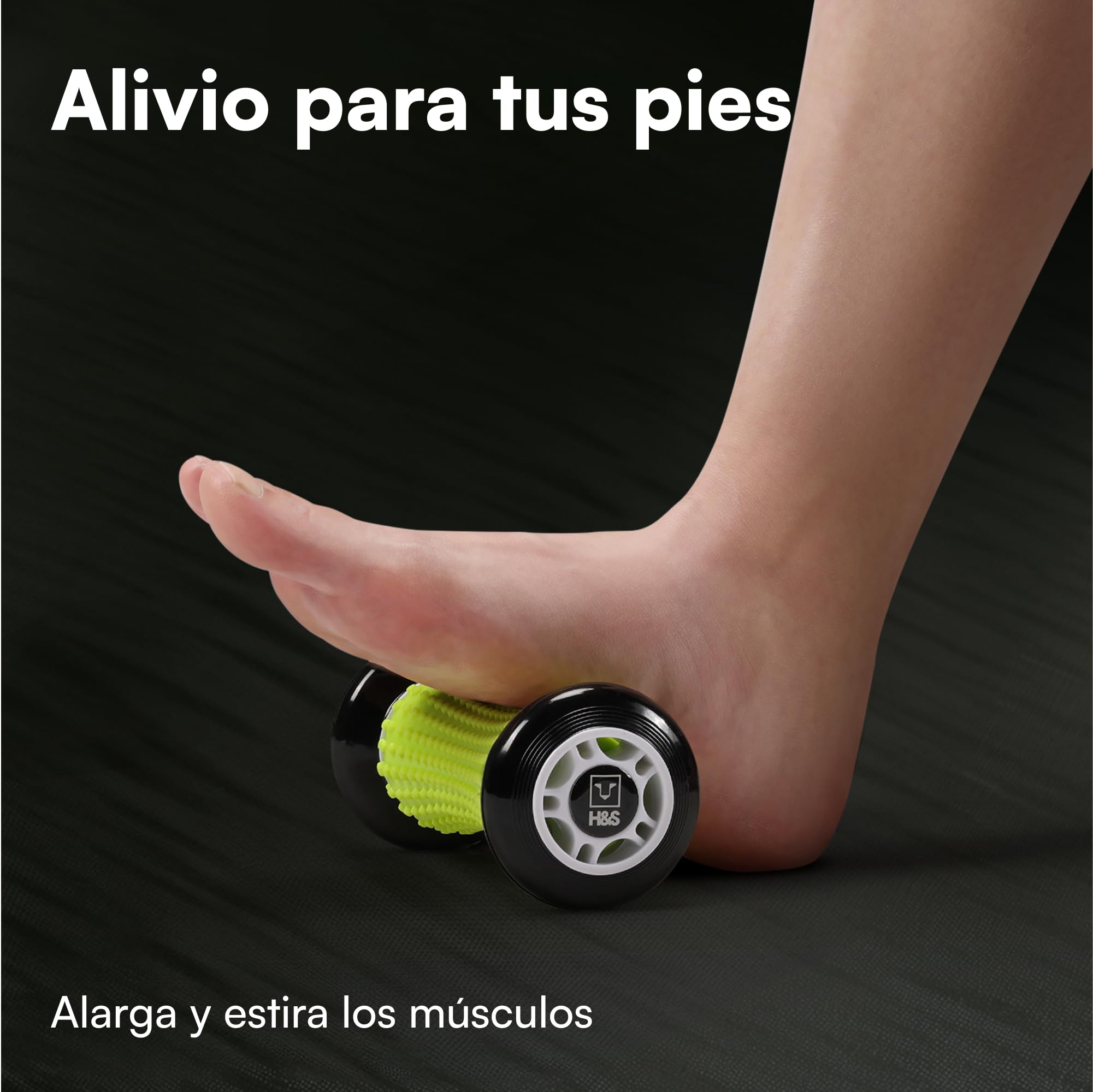 H&S Rodillo Fascitis Plantar y Dolor de Arco - Masajeador de Pies Contorneados - Alivia el Estrés - Rodillo Masaje Pies para Fascitis Plantar Hombre y Mujer