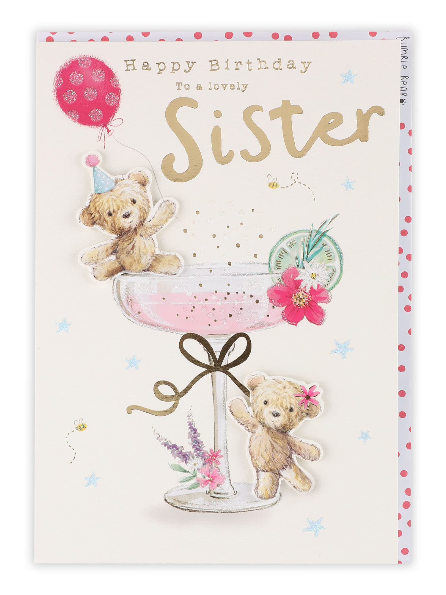 Clintons: Bears with Cocktail- Birthday Card for Sister