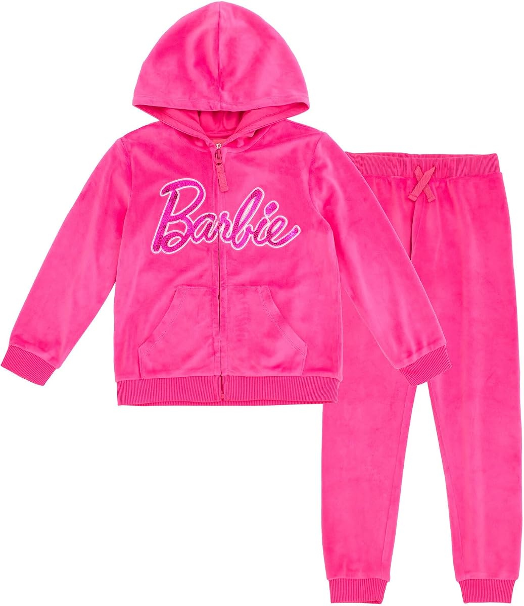 Barbie Velour - Conjunto de pantalones con capucha y cremallera a juego para familia, tallas de recién nacido a adulto (recién nacido - 2XL)