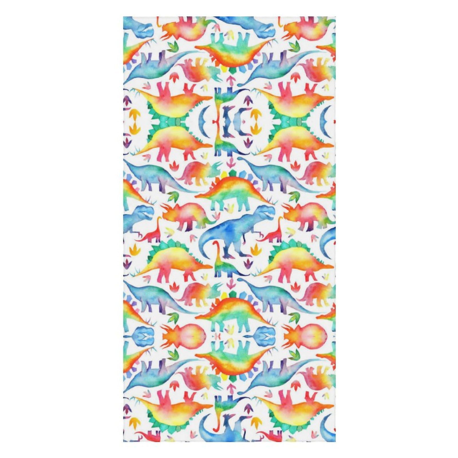 LWORZIIB Beach Towel, Rainbow Dinosaur Bath Towel, Pool Towel Great for Gym Swimming 80 X 160cm