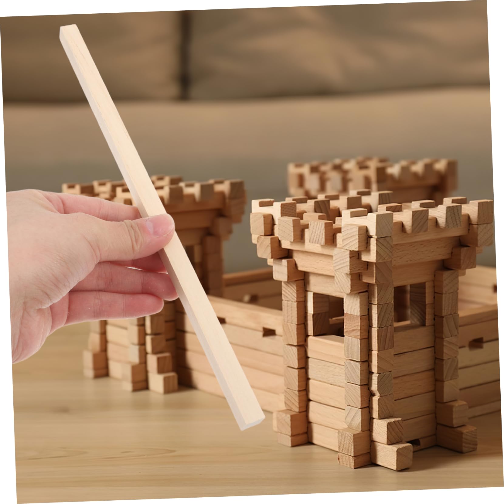 Quadratische Holzstäbe Flexibel zum Basteln 60 Stück Splintfrei aus Unbehandeltem Holz 25x1cm für Modellbau und Selbstgemacht Projekte