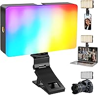 NiceVeedi RGB Selfie Light: 138 LEDs, 360° Full Color, CRI 95+ Clip-On Rechargeable Phone Light for TikTok, Makeup, Zoom & Vlogs