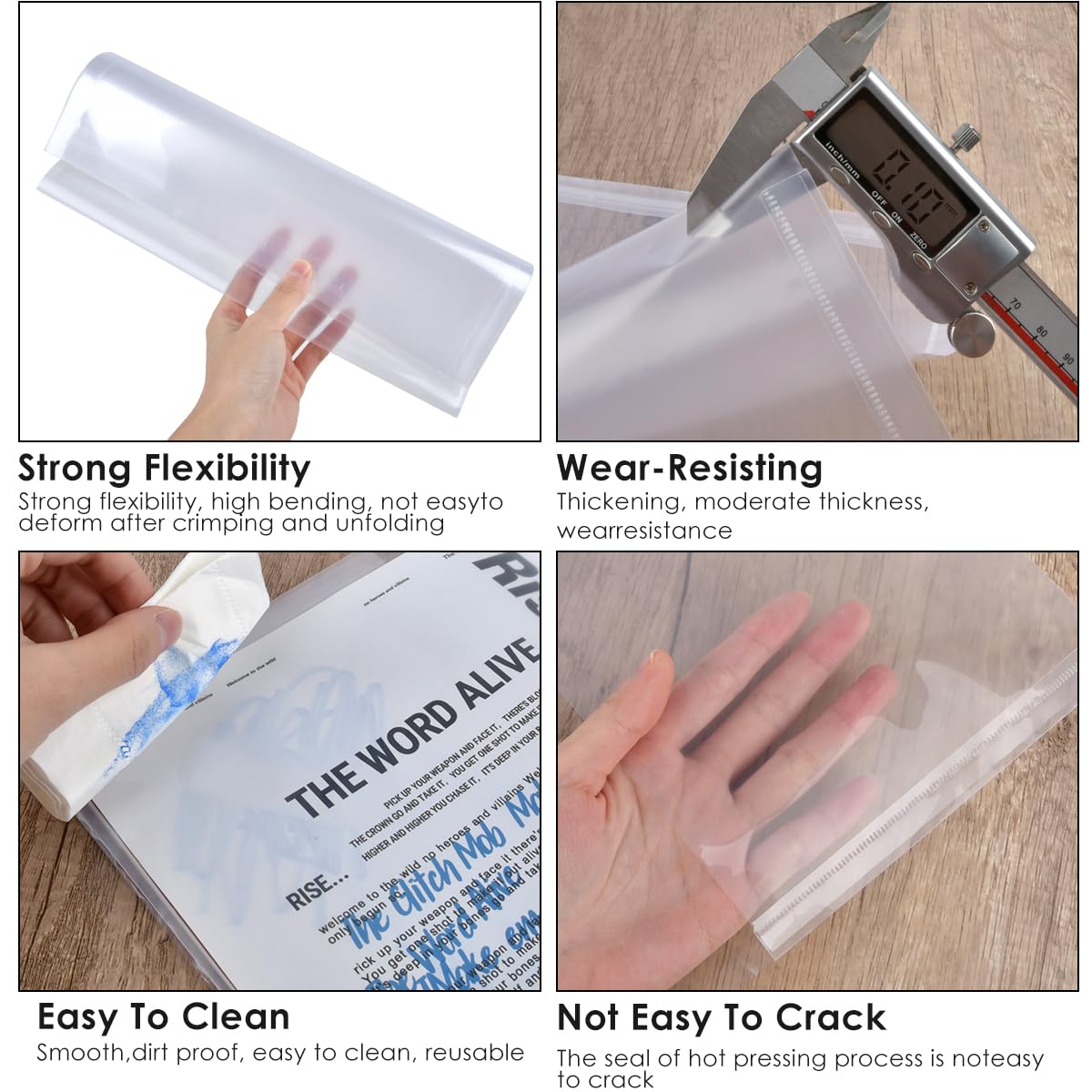 20 Pochettes Protectrices Livres A4 - Housse Transparente PVC Pour Cahiers Et Manuels Scolaires
