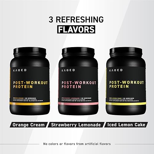 Miniatura 6 de Kaged Proteína en polvo post entrenamiento, limonada de fresa, proteína de suero, creatina, glutamina y betaína  bebida de recuperación  apoya la