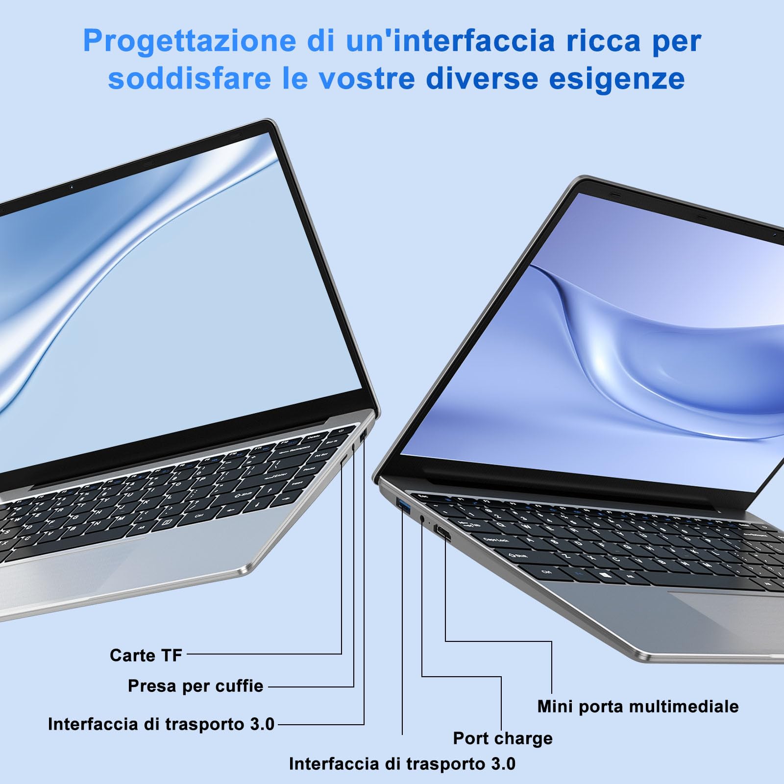 PC Portatile Win11 Computer Portatile Notebook 14 Pollici 6GB 256GB Estensioni SSD 1TB, Laptop Celeron N4020 fino a 2.8GHz, 5000mAh 2.4/5G WiFi 1080FHD BT4.2 USB3.0 Tastiera Italiana Membrana-Argenteo