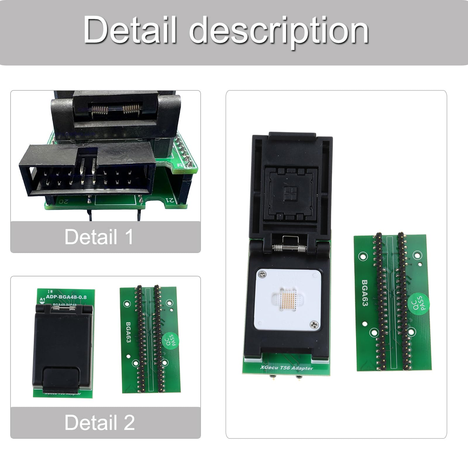 Adaptateur programmateur de puce professionnel BGA48/BGA63 pour programmeurs T56 uniquement