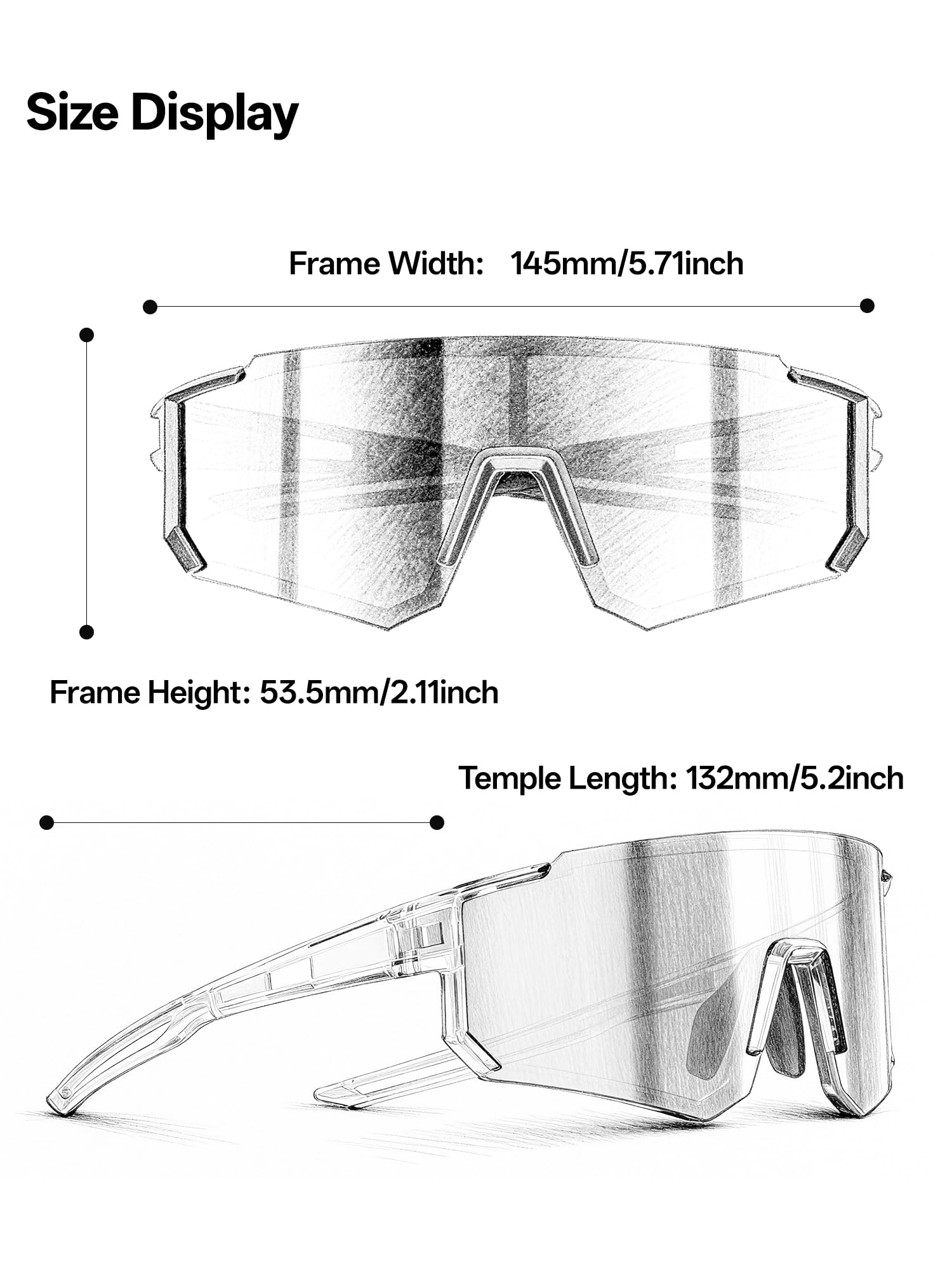 SCVCN Lunettes de cyclisme pour homme et femme, lunettes de vélo enveloppantes UV400 avec verres colorés ou photochromiques pour route, VTT, gravel et trajets quotidiens