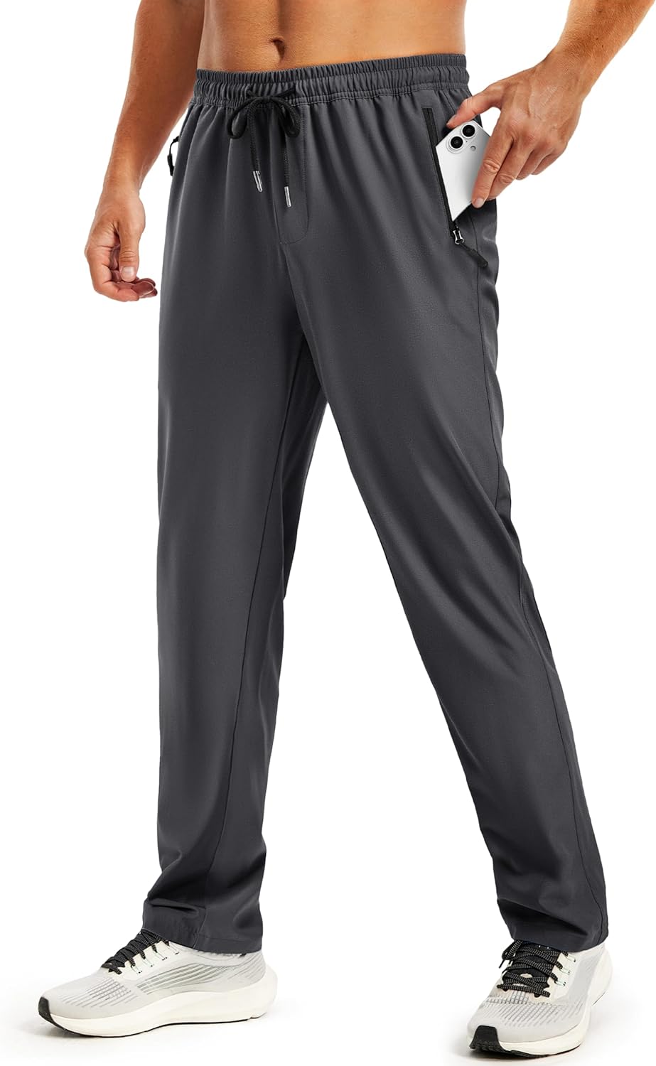 TACVASEN Mens Workout Pants Casual Athletic Hiking Lightweight Quick Dry Stretch Waterproof Sweatpants with 3 Pockets