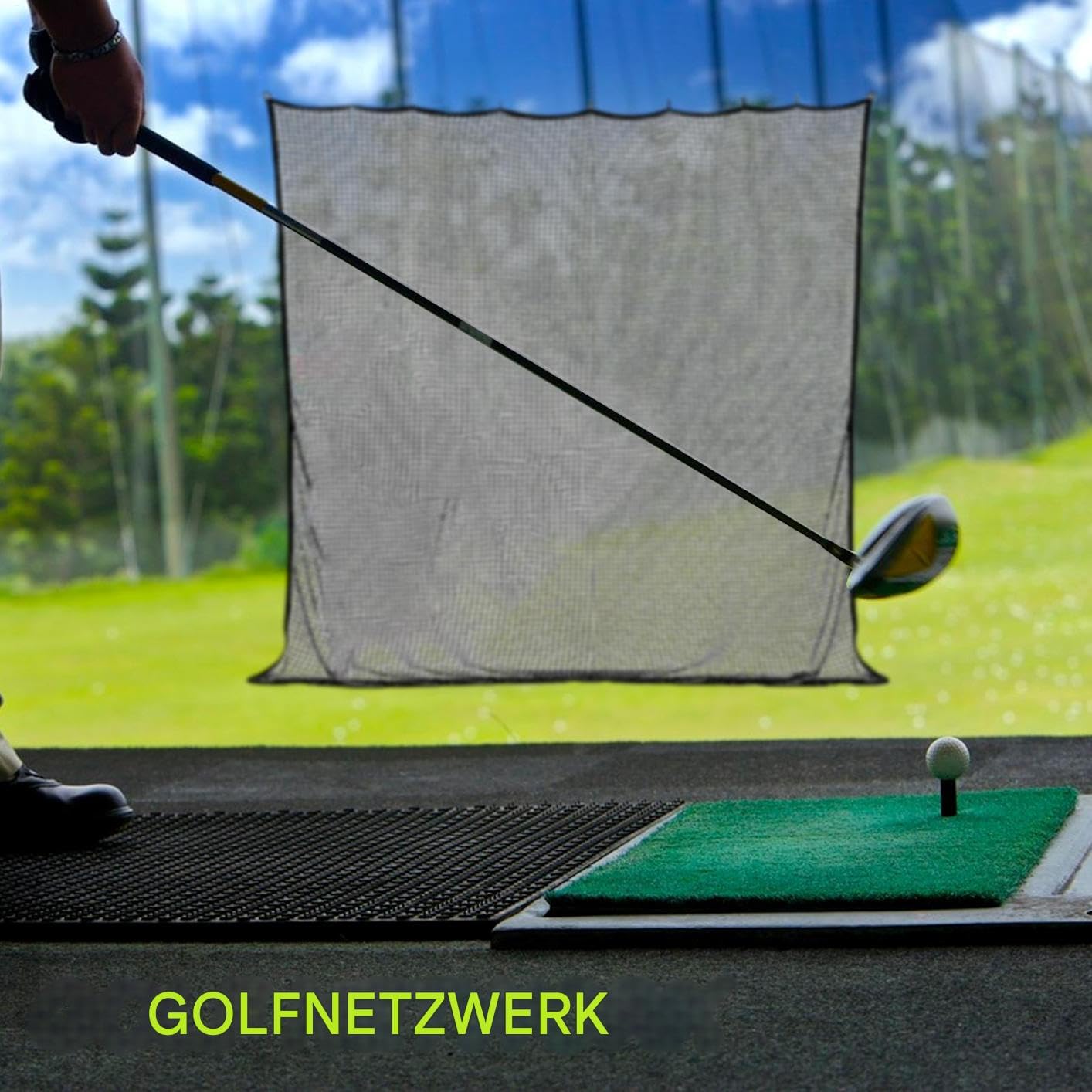 Übungsnetz Für Golf - 3x3 Meter Golf Schlagnetze | Ball Sport Übungshilfe Für Indoor Outdoor Garten Reisen Garage Hinterhof Camping
