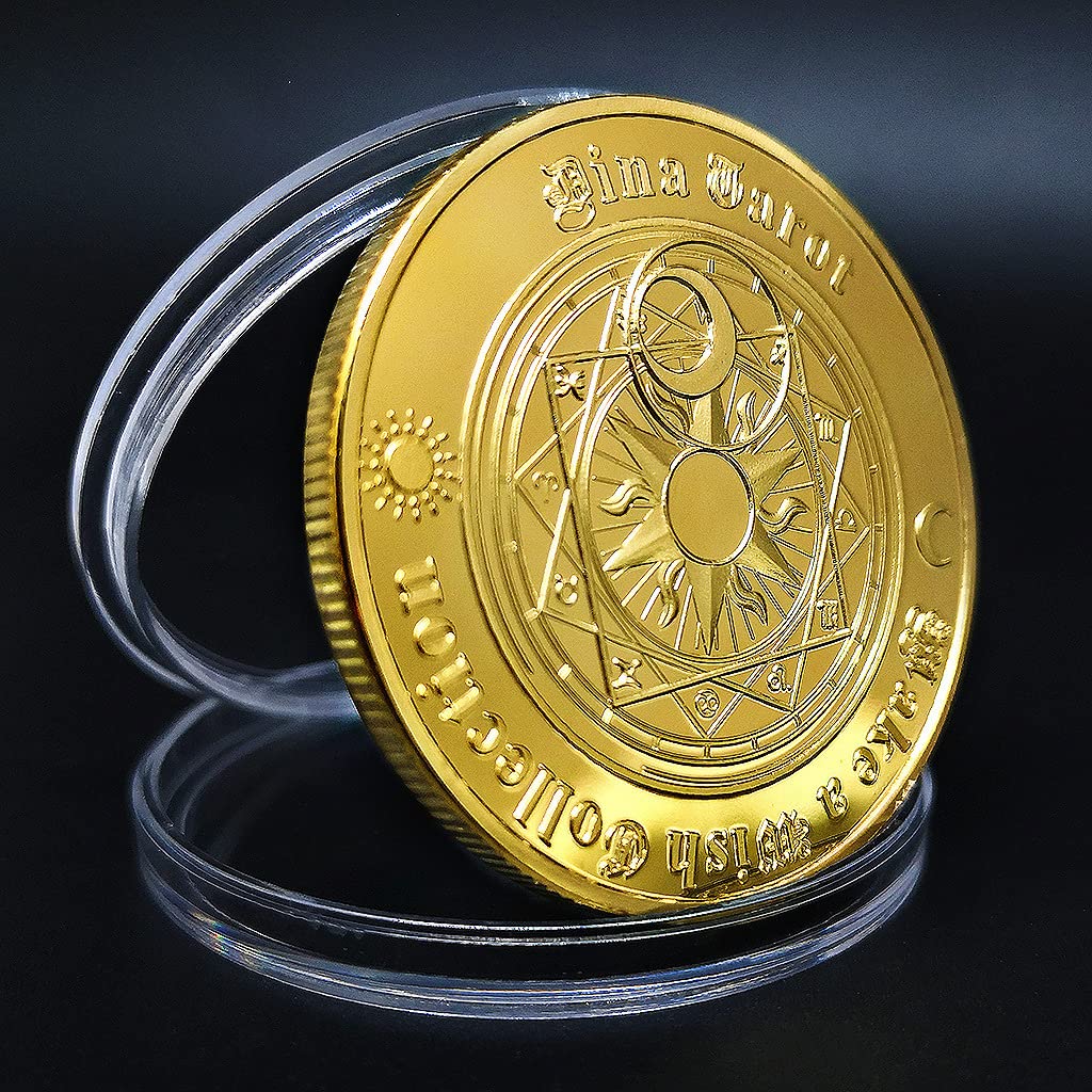 Amazon.co.jp: ヨーロッパとアメリカのファッションの装飾の小さな贈り物ラッキー コイン 12 星座メダル太陽と月の外国の願いのコインの友人  : ホビー