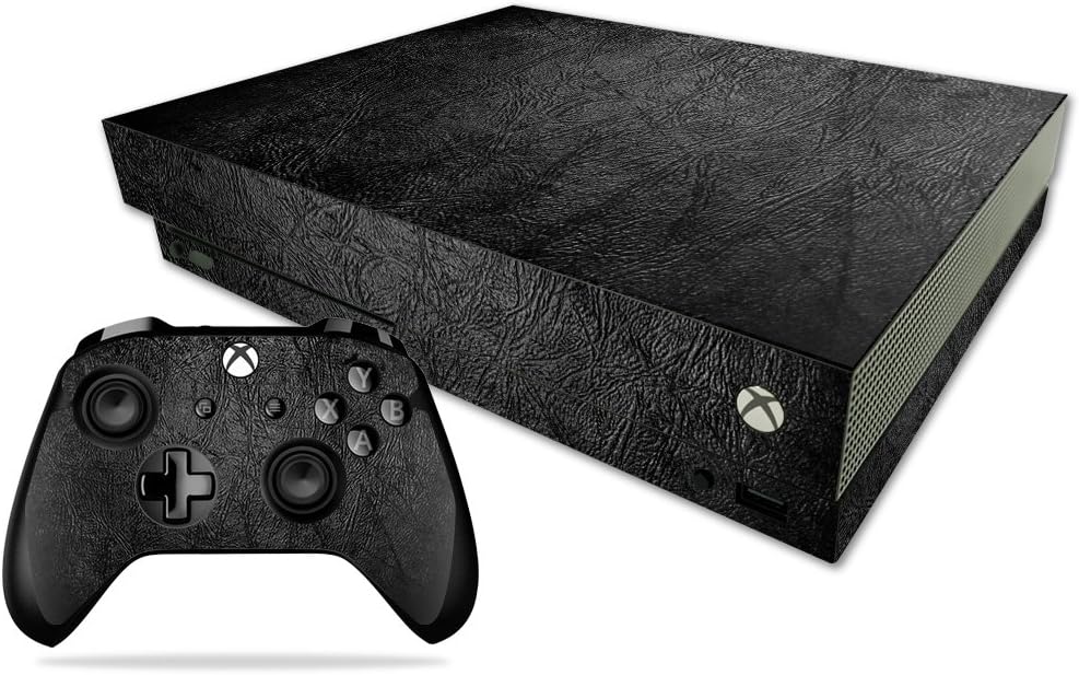 MightySkins Skin Compatible with Microsoft Xbox One X - Black Wall | Protective, Durable, and Unique Vinyl Decal wrap Cover | Easy to Apply, Remove, and Change Styles | Made in The USA