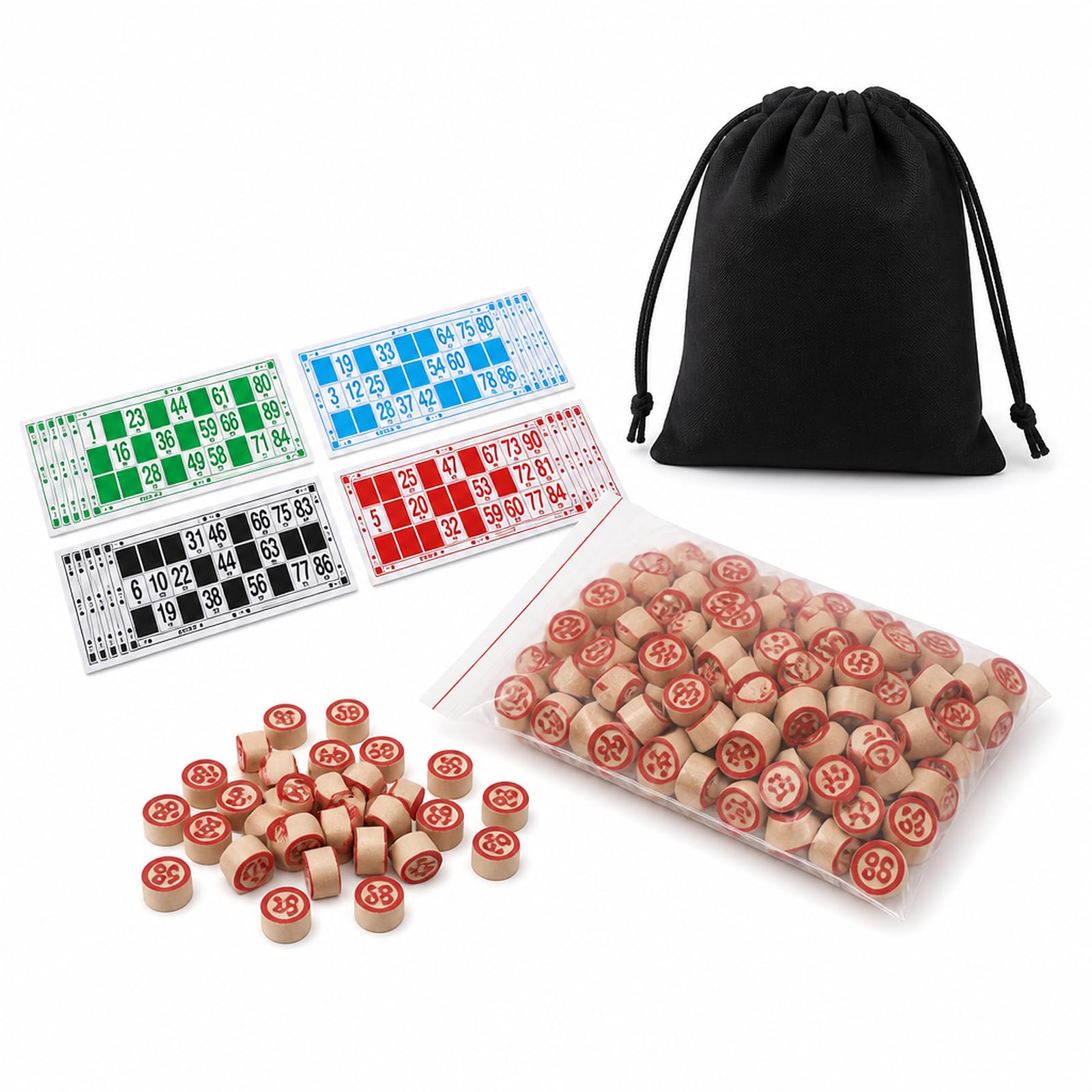 Buuraqq 2PCS Number Cards and Tokens Set with Storage Bag for Parties