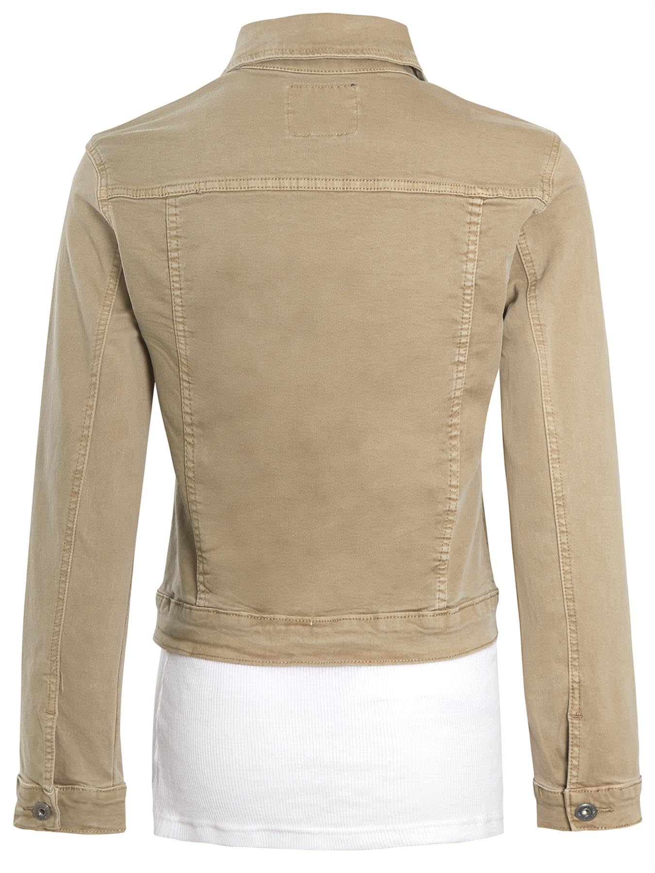 SS7 Womens Denim Jacket Jeans Stretch Twill Jackets White Beige Size 10 12 14 8 16
