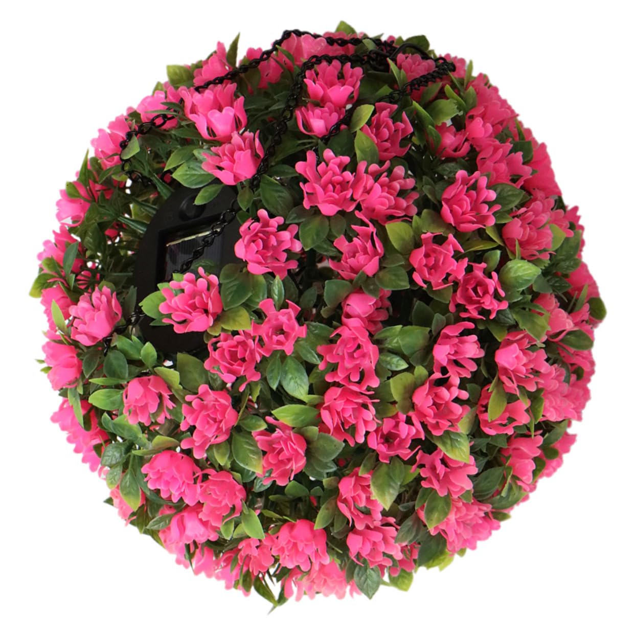 Artibetter Solarbetriebene LED Hängekugel aus Rosa Formschnitt Blumen und Kunststoff für Garten und Hochzeitsdekoration mit Realistischer Optik