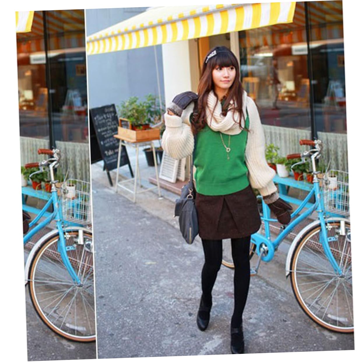 2piezas Bufanda De Punto Unisex Con Mangas Color Beige Diseño y Elástico Para Invierno y Ocasiones Especiales Mantén Tu Cuello y Brazos Abrigados