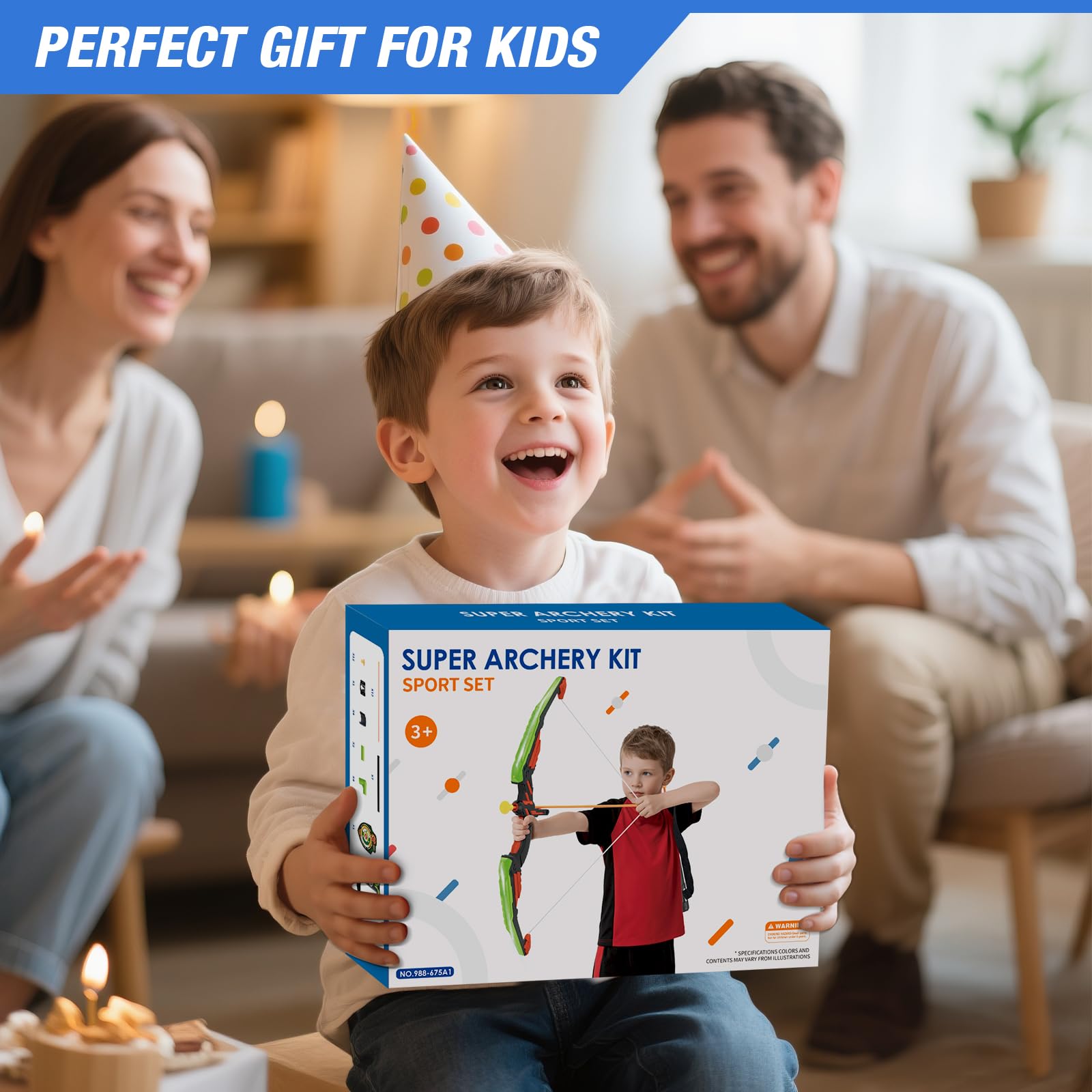 HYES Pfeil und Bogen Spielzeug für Kinder Bogenschießen Set mit Bogen, Saugnapf Pfeile, Stehend Bewegliches Ziel, Pfeilhalter, Score Ziele, Indoor Outdoor Spielzeug Geschenk für Jungen Mädchen