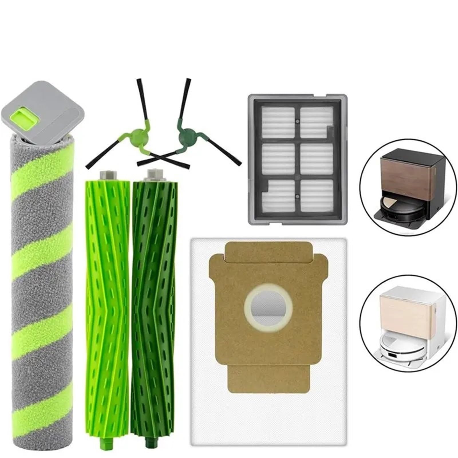 A66Z Compatible con Roomba MAX 705 Combo Rodillos de Cepillo Rodillo de Limpieza filtros HEPA Bolsas de Polvo cepillos Laterales Kit de Repuesto Brus