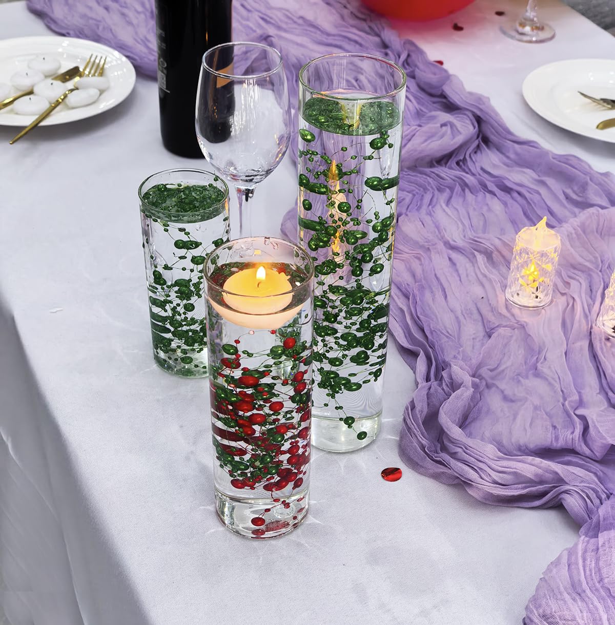 SUDUINO Cuentas De Relleno De Jarrón De Navidad, Perlas Flotantes, Cuentas De Gel De Agua Para