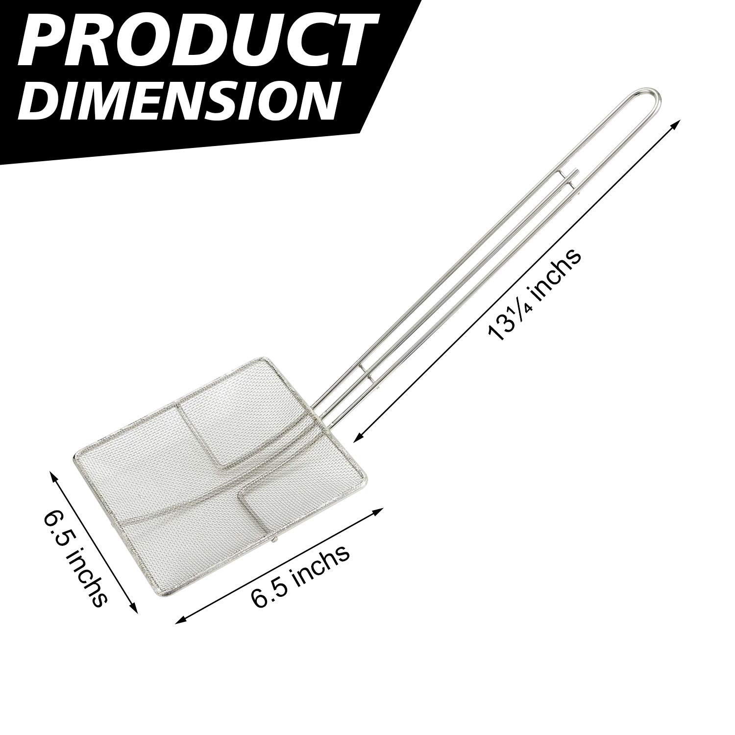 Update International (SKM-SQF) 6 3/4" Nickel-Plated Square Fine Mesh Skimmer - Image 2