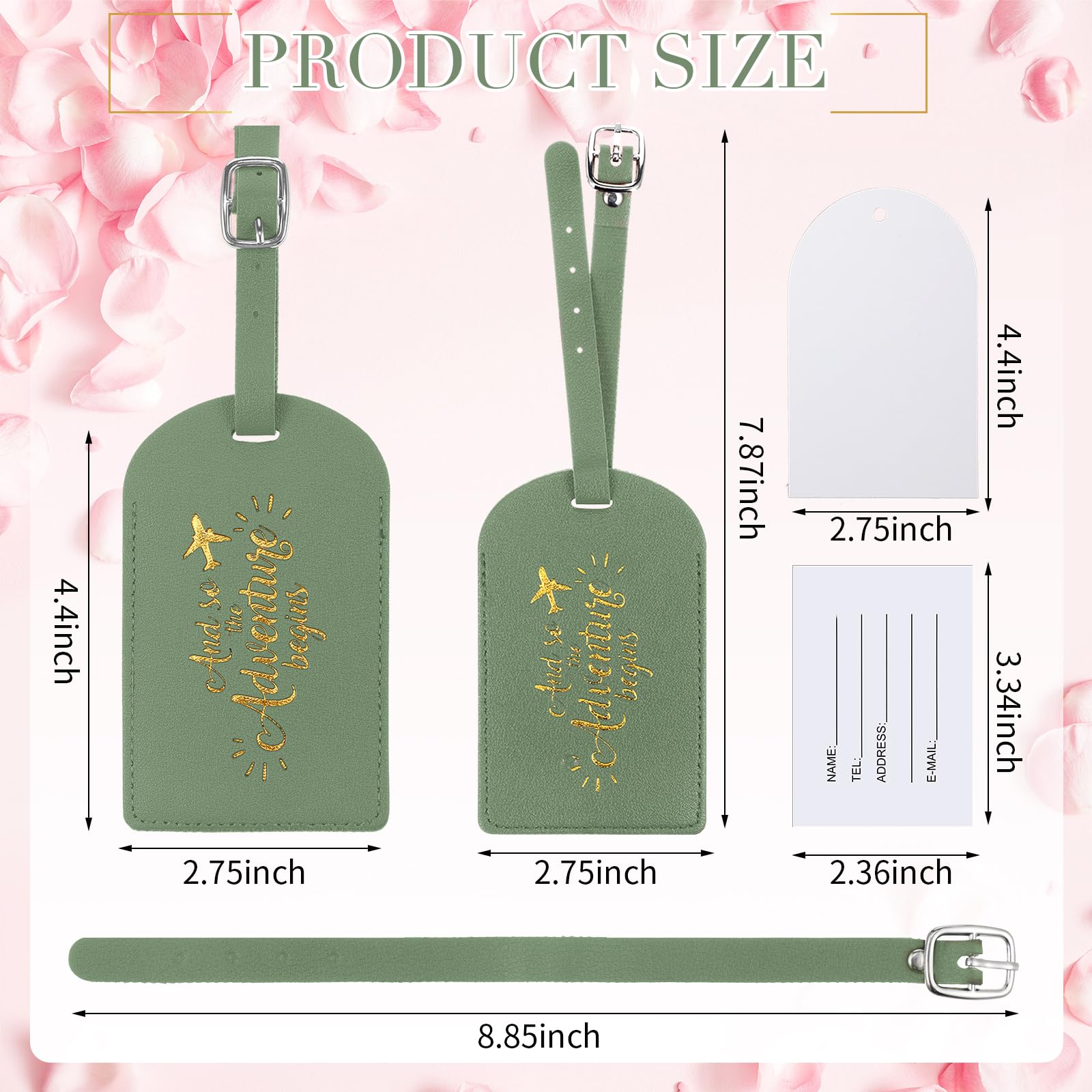 Amylove Gepäckanhänger, Gastgeschenke für Hochzeiten, Erstabenteuer, Gepäckanhänger für Gäste, Reiseanhänger für Koffer, Hochzeitsgeschenk, 24 Stück, Olivgrün, Gr