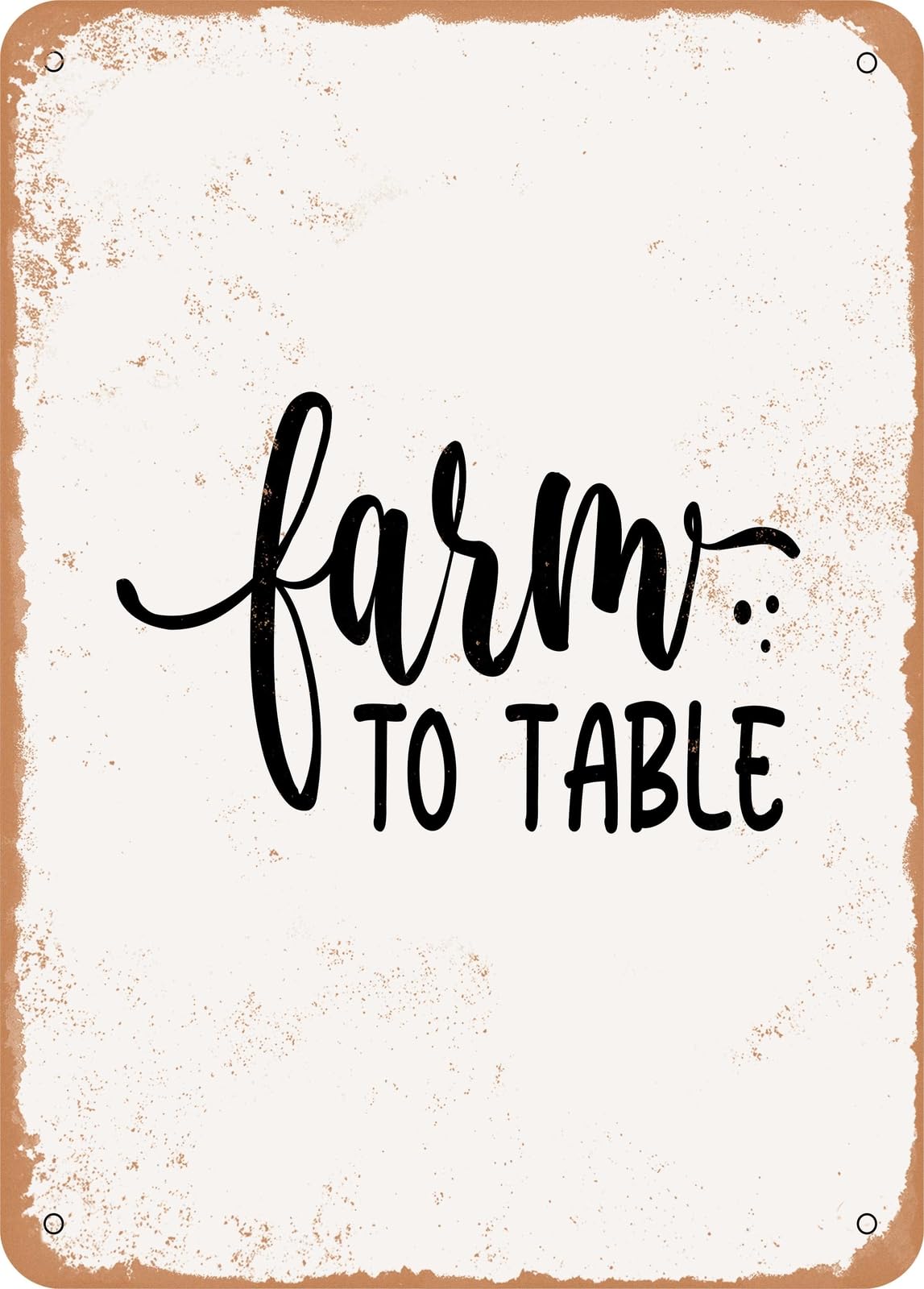 Miaomansenstore Metal Sign - Farm To Table - 2 - Vintage Rusty Look Home Decor