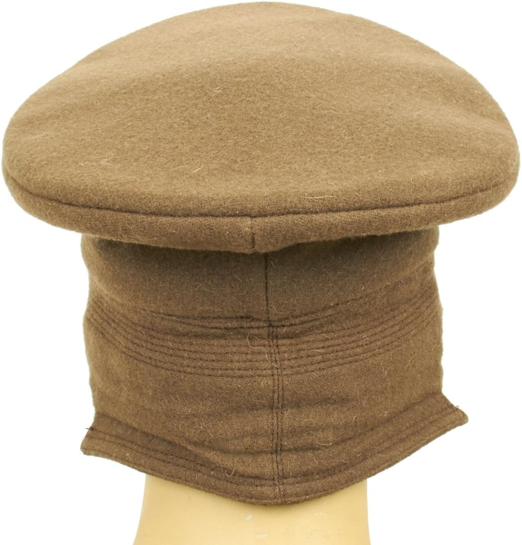 IMA British WWI Gor Blimey 1915 Winter Forage Trench Wool Cap- Size US 7 (56cm) Khaki/Green