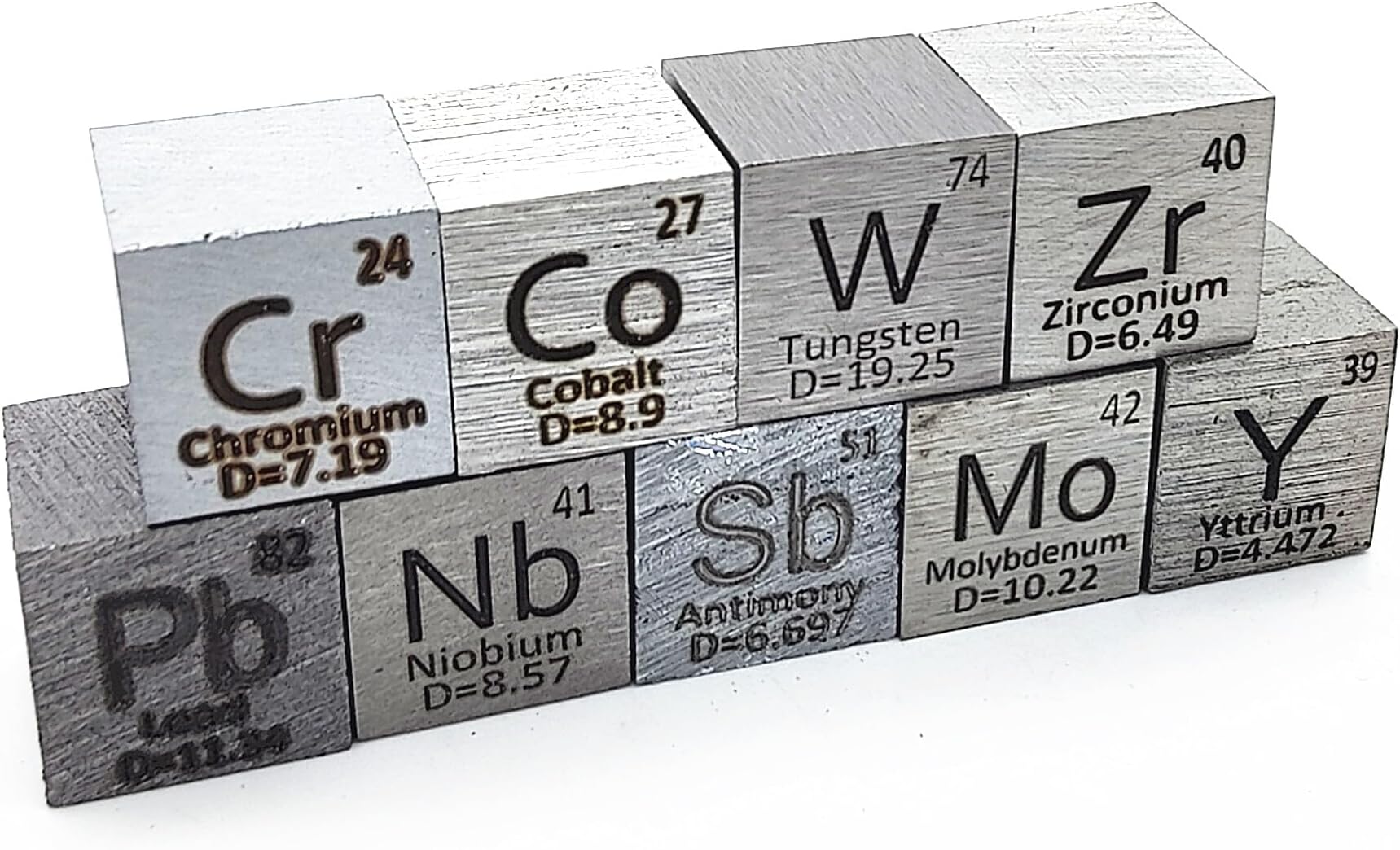 9 Pack Element Cube Set 10mm Density Cubes 0.39" for Periodic Table Collection Up to 99.99% Purity (0.39", 9-02, 9)