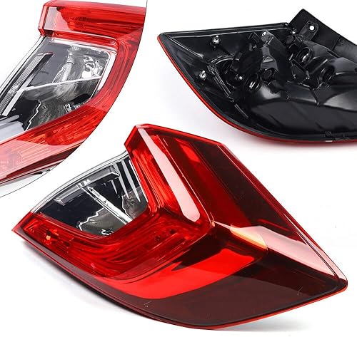 Miniatura 4 de Para 2016 2017 2018 2019 2020Honda Civic Sedan Luz trasera derecha Pasajero Luz trasera exterior trasera roja HO2804110 33550TBAA01 (luz trasera