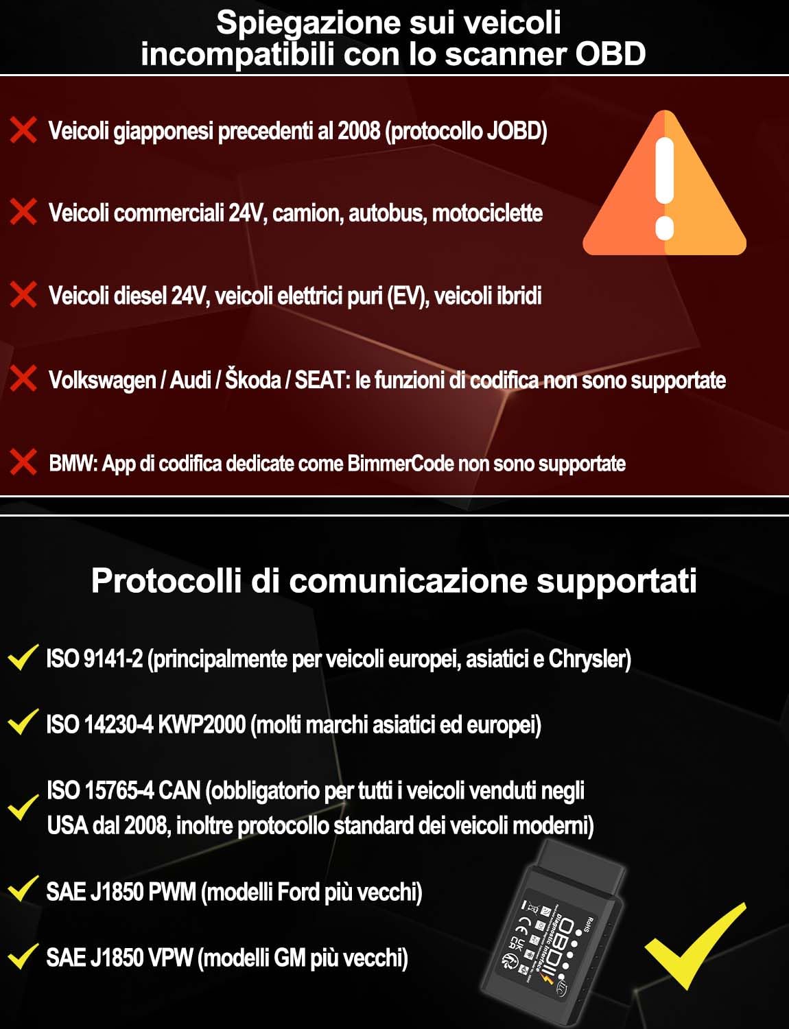 iLC OBD2 Wireless OBD Auto Code Lettore Scansione Strumento -Collegare Via WiFi con IOS, Android & Windows Dispositivi -3000 Code Banca Dati - Adatto per Maggior parte Auto