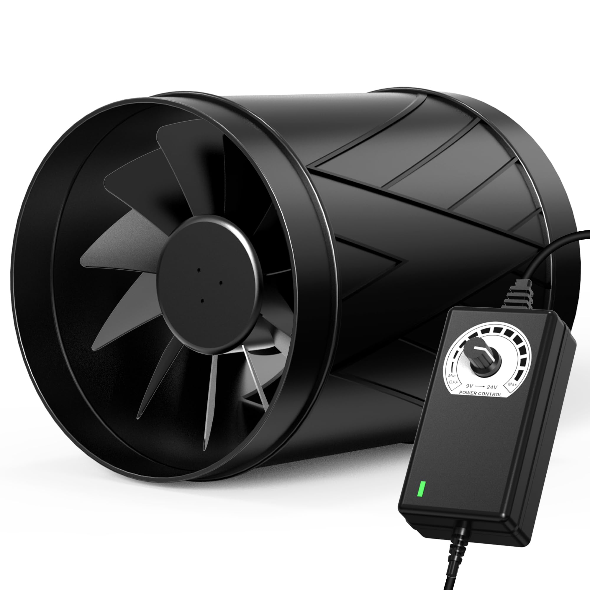 Aygrochy 150mm Rohrventilator Regelbar, EC-Motor Rohrlüfter 586m³/h, Abluftventilator für für Wintergarten Growzelte Keller Garage Küche