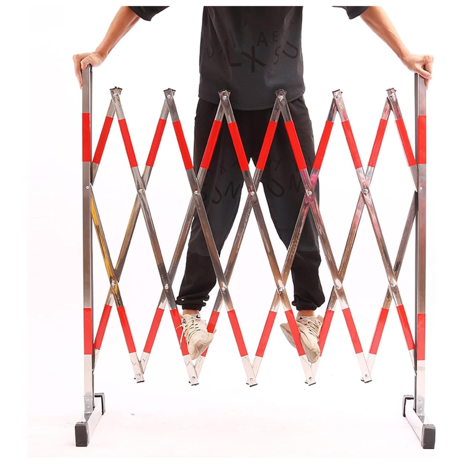 Cancelletto di sicurezza portatile in acciaio inox con ruote, ideale per garage, scuole, negozi e soluzione di sicurezza versatile